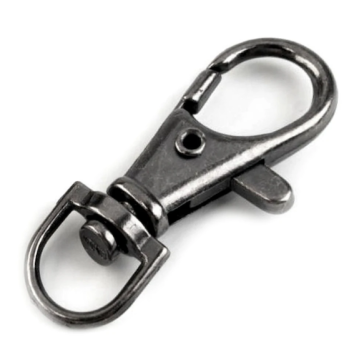 Taschenkarabiner für Kordel Nickel Schwarz - 10 mm
